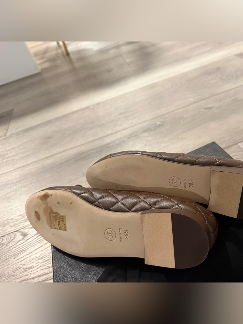 CHANEL Brown Quilted Leather Ballet Flats 8.5 - Picture 10 of 10